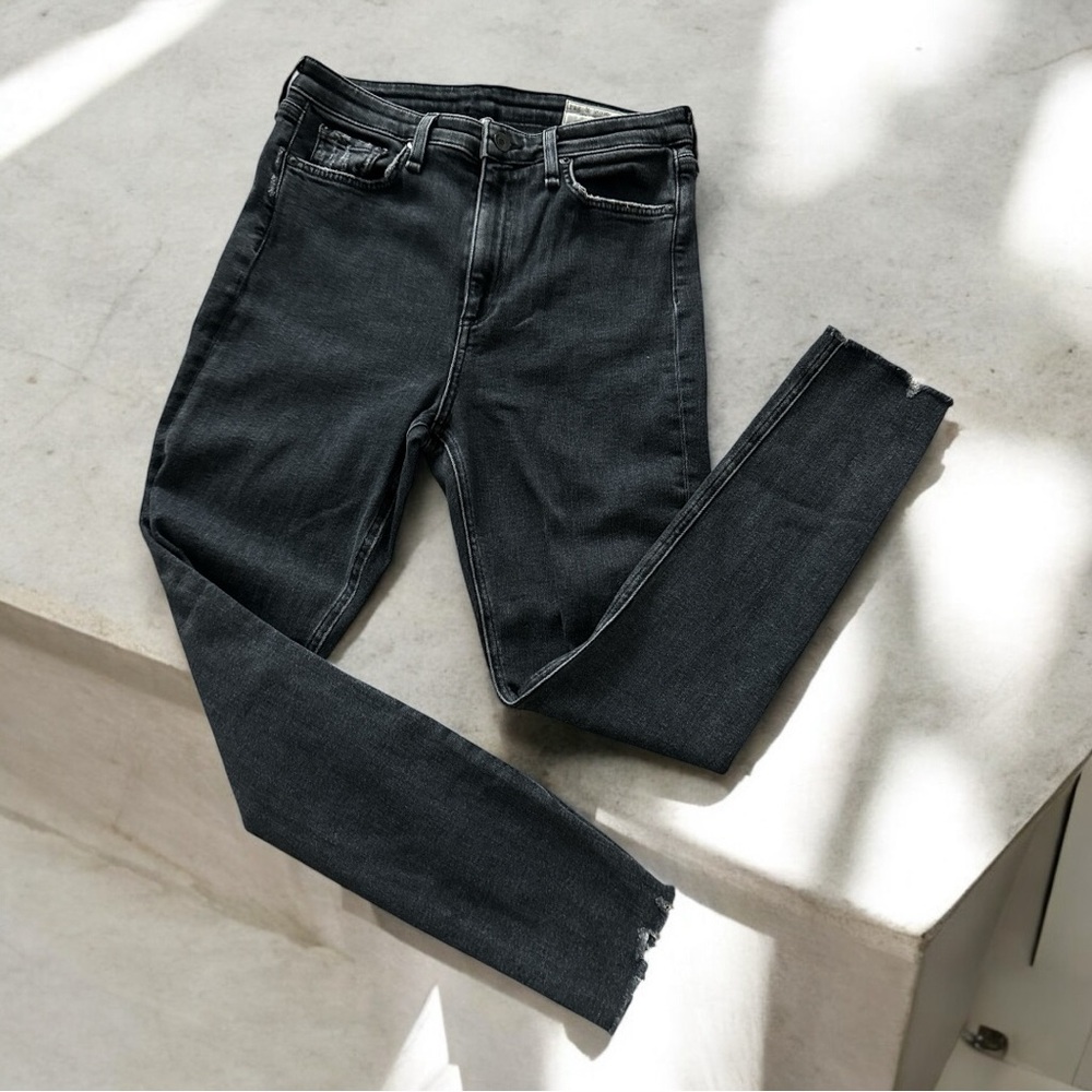 Rag & Bone Dre Boyfriend Jeans Women's Sz 28 Dark Wash Ankle Skinny Distressed‎